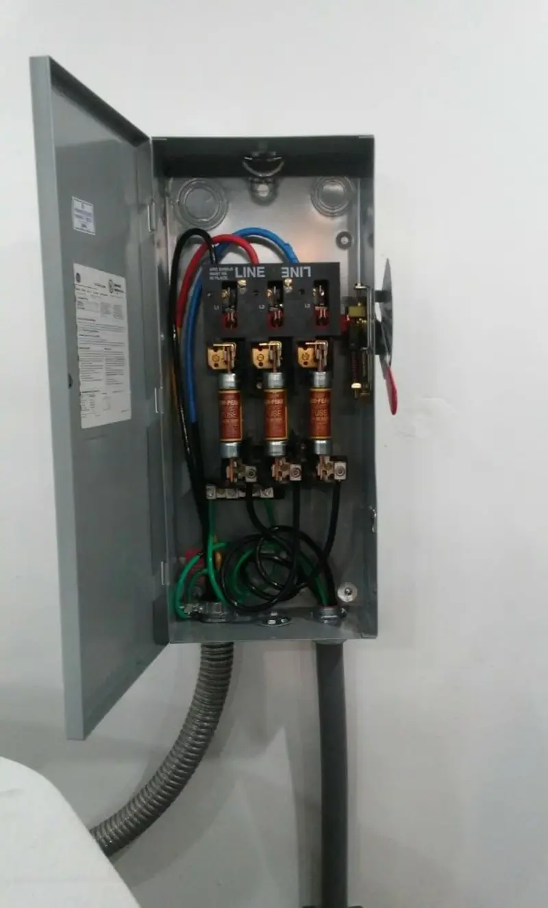 Three-phase disconnect switch installed for Electrical Wiring & Rewiring in Hermantown